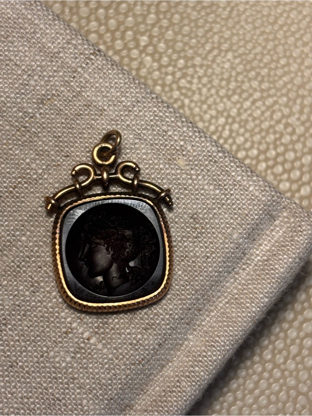 Intaglio 14k gold charm